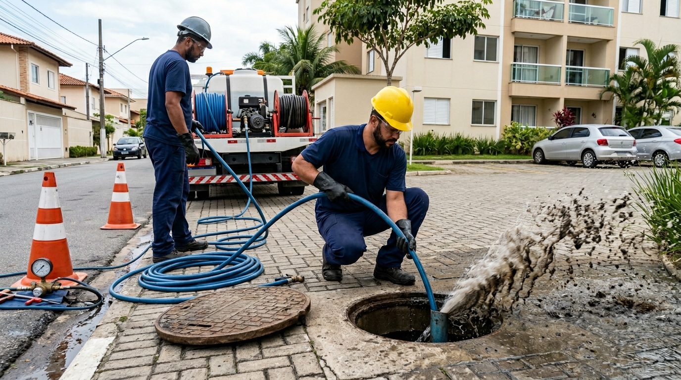 Equipe de hidrojateamento em São José do Rio Preto-SP